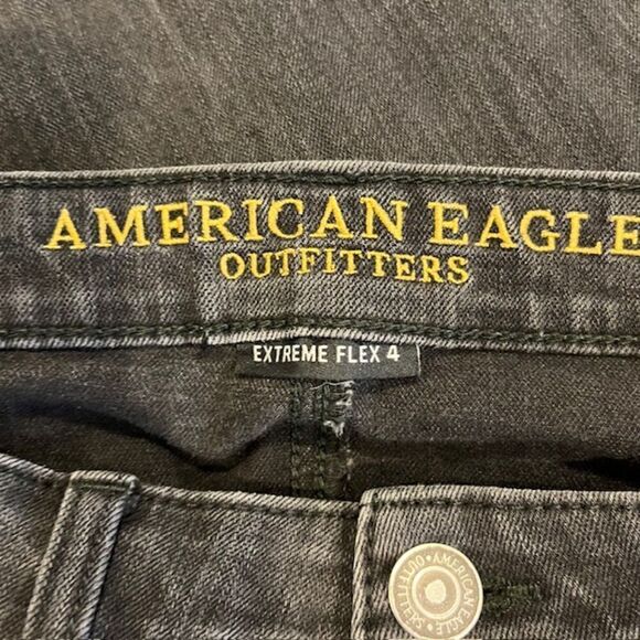 American Eagle Extreme Flex 4 Slim Straight Men's Black Stonewashed Jeans 30x32 - Picture 8 of 11